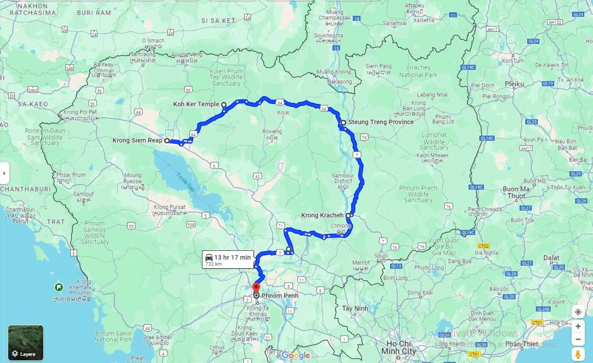 a photo of the route for cambodia enduro